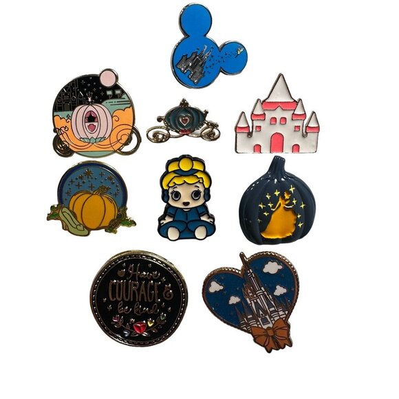 Cinderella Lapel Pin Glass Slipper Pumpkin Princess Carriage Jewelry Brooch Pin - Picture 1 of 7